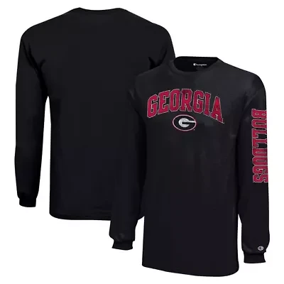 NCAA Georgia Bulldogs Distressed Arch Over Logo Long Sleeve T-Shirt