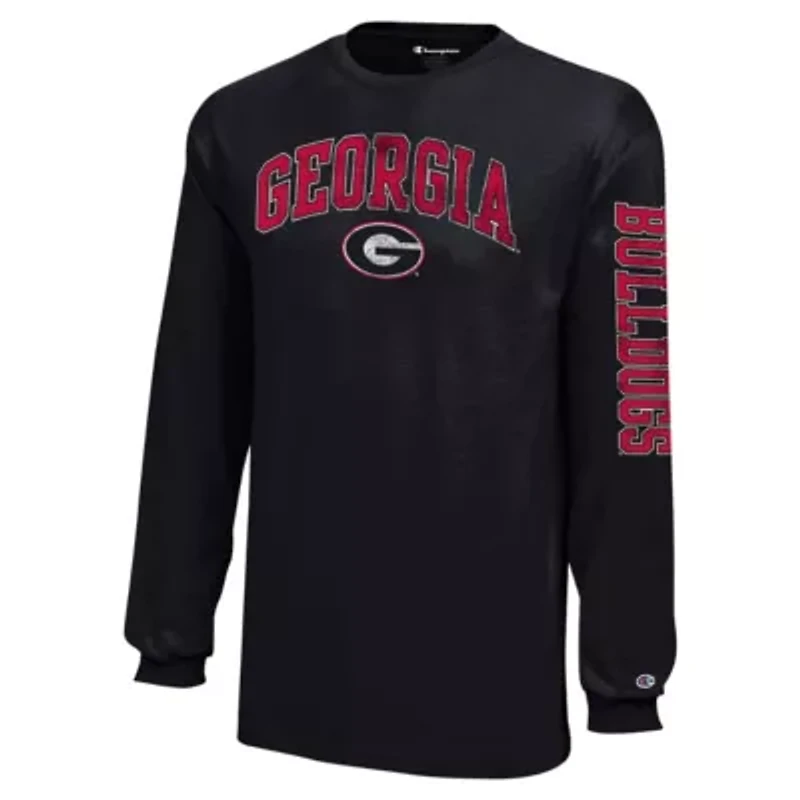 NCAA Georgia Bulldogs Distressed Arch Over Logo Long Sleeve T-Shirt