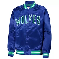 NBA Minnesota Timberwolves Hardwood Classics Satin Raglan Full-Snap Jacket