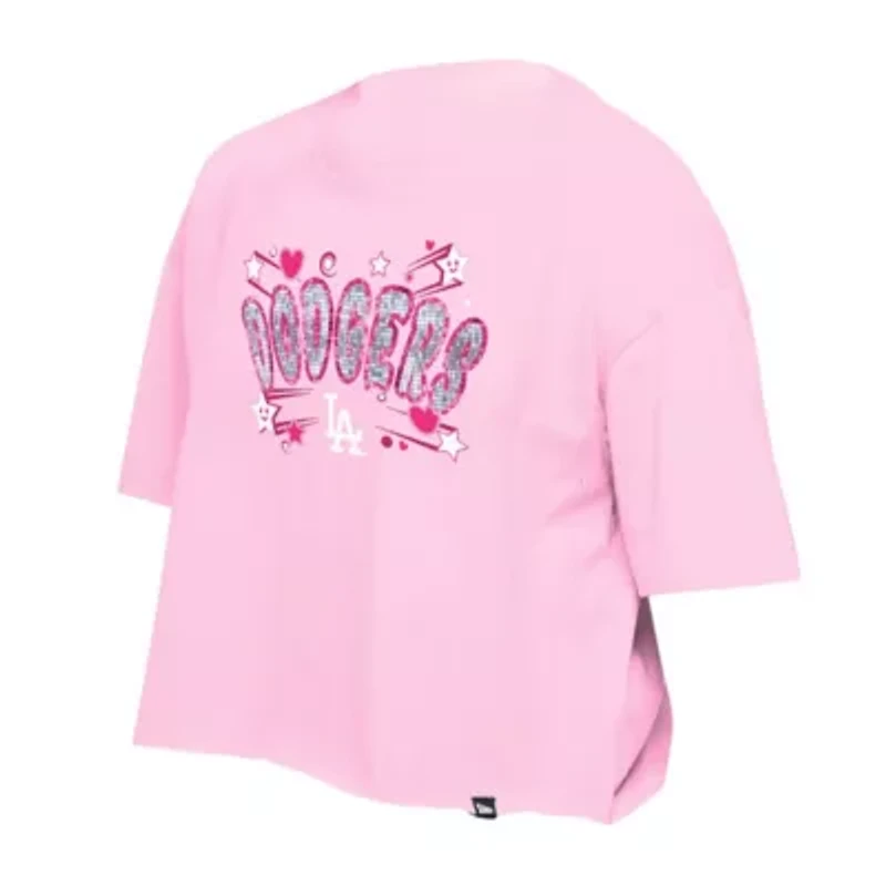 MLB Girls Light Los Angeles Dodgers Flip Sequin Team T-Shirt