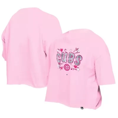 MLB Girls Light Chicago Cubs Flip Sequin Team T-Shirt