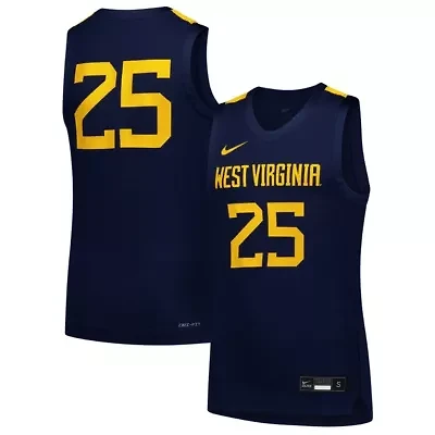 NCAA Nike #25 West Virginia Mountaineers Replica Basketball Jersey