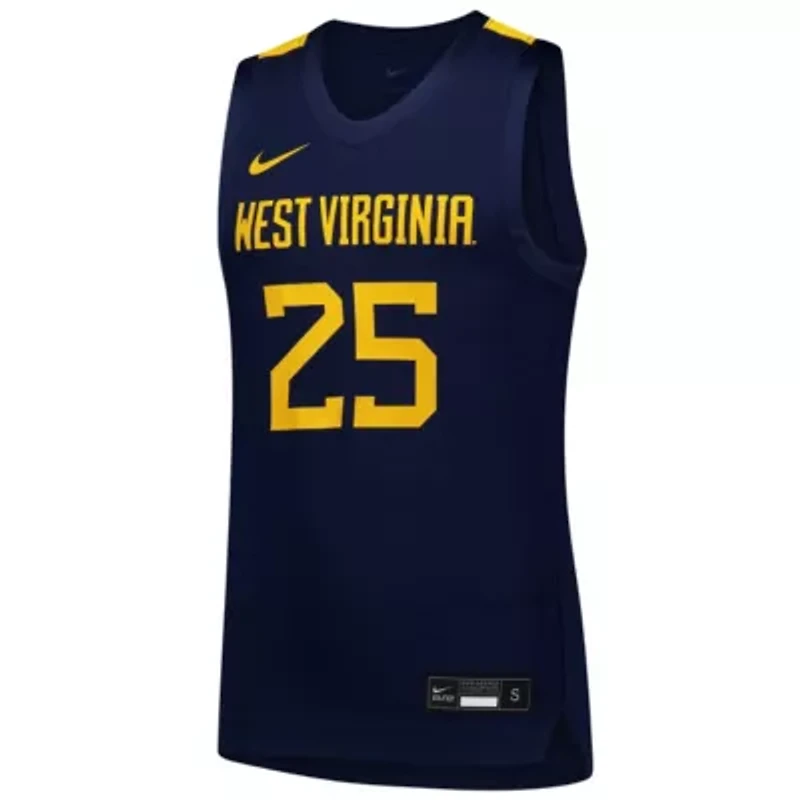 NCAA Nike #25 West Virginia Mountaineers Replica Basketball Jersey