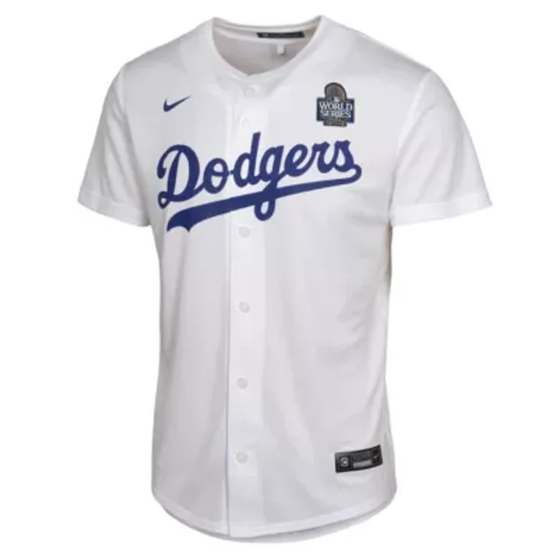 MLB Nike Jack Flaherty Los Angeles Dodgers 2024 World Series Patch Home Game Player Jersey