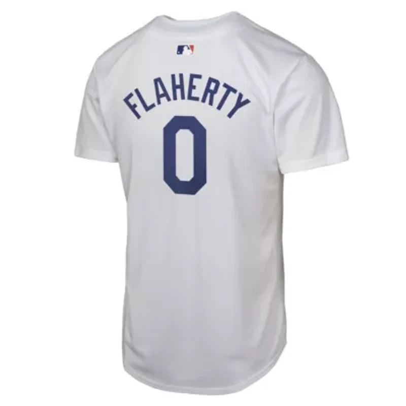 MLB Nike Jack Flaherty Los Angeles Dodgers 2024 World Series Patch Home Game Player Jersey