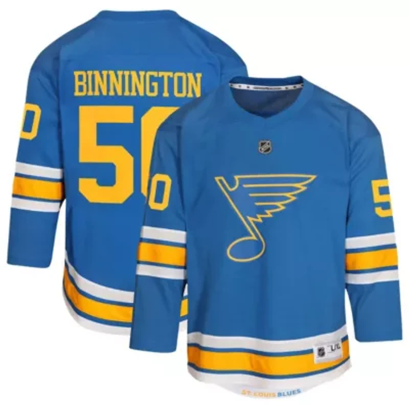 NHL Jordan Binnington St. Louis Blues Home Replica Player Jersey