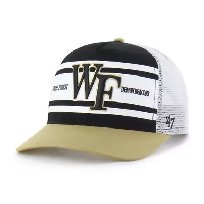 NCAA Black/Gold Wake Forest Demon Deacons Super Stripe Hitch Adjustable Trucker Hat