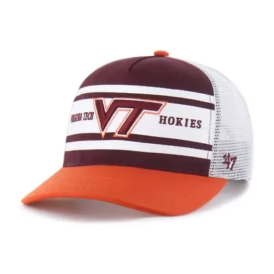 NCAA Maroon/Orange Virginia Tech Hokies Super Stripe Hitch Adjustable Trucker Hat