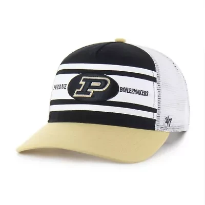 NCAA Black/Gold Purdue Boilermakers Super Stripe Hitch Adjustable Trucker Hat