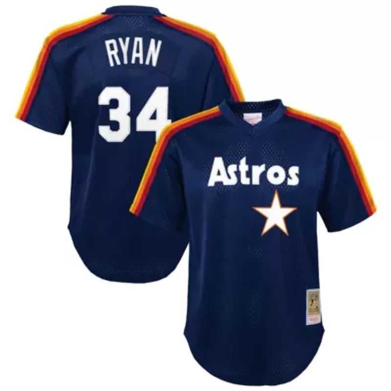 MLB Nolan Ryan Houston Astros Throwback Mesh Batting Practice Jersey