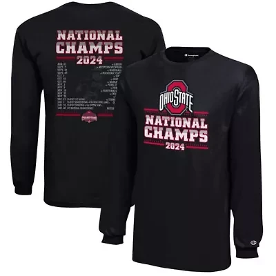 NCAA Ohio State Buckeyes Football Playoff 2024 National s Schedule Long Sleeve T-Shirt