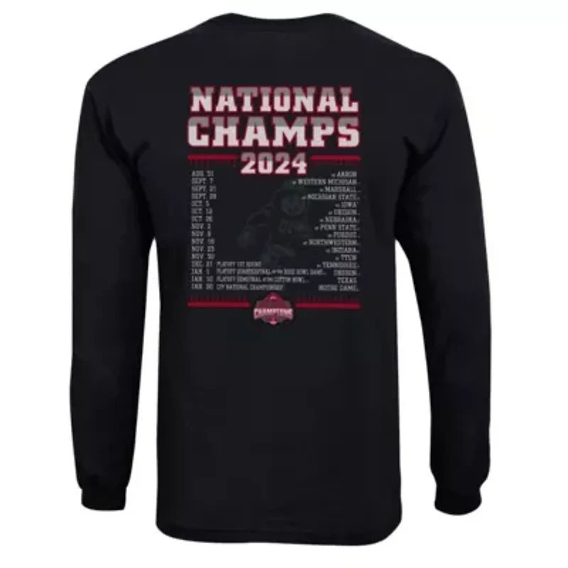 NCAA Ohio State Buckeyes Football Playoff 2024 National s Schedule Long Sleeve T-Shirt