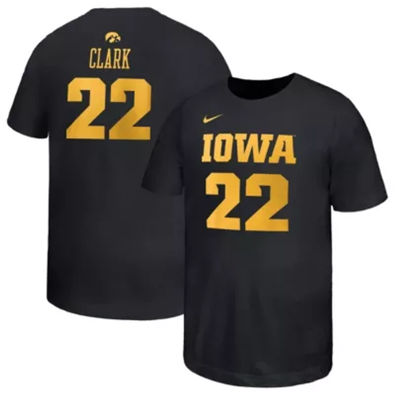 NCAA Nike Caitlin Clark Iowa Hawkeyes Retired Player Name & Number Core T-Shirt