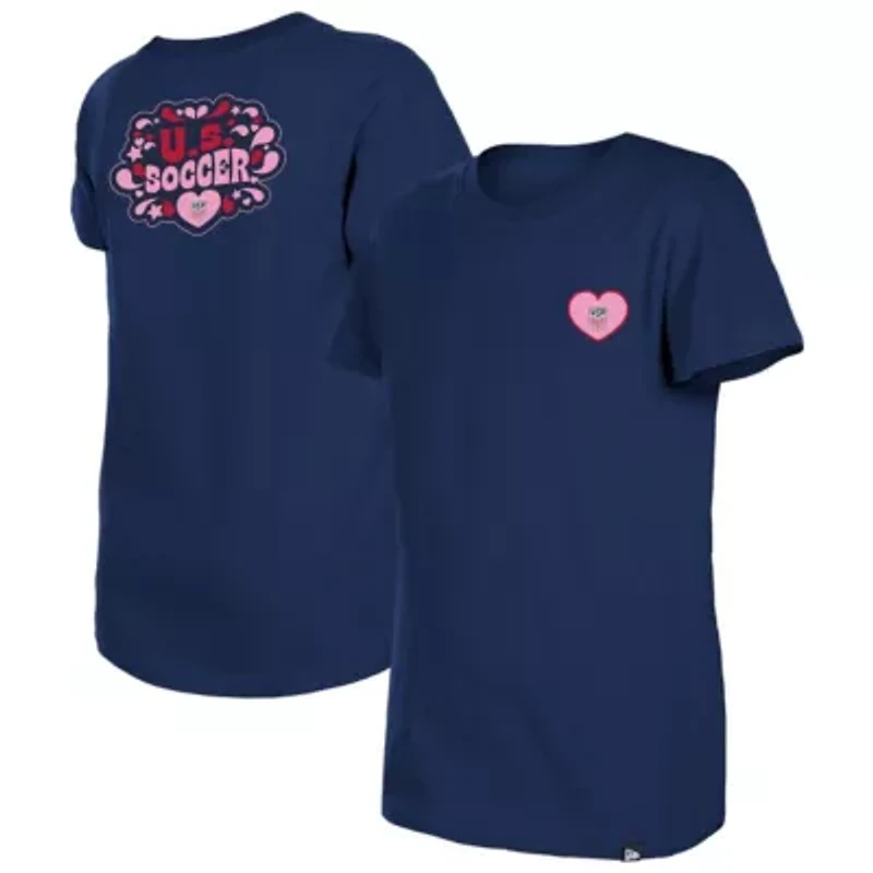 Soccer National Teams Girls USWNT Bubble Heart T-Shirt