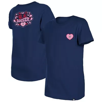 Soccer National Teams Girls USWNT Bubble Heart T-Shirt