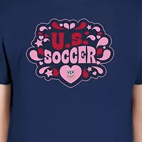 Soccer National Teams Girls USWNT Bubble Heart T-Shirt
