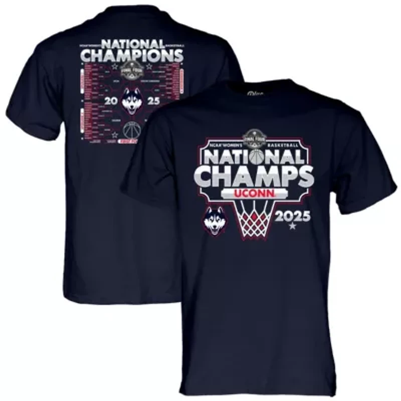 Connecticut Huskies NCAA UConn 2025 Basketball National s Bracket T-Shirt