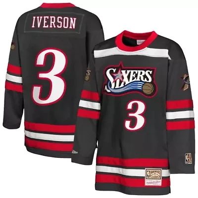NBA Allen Iverson Philadelphia 76ers Maxxed Out 2.0 Fashion Hockey Jersey
