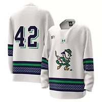 NCAA Under Armour #42 Notre Dame Fighting Irish Alternate Leprechaun Replica Hockey Jersey