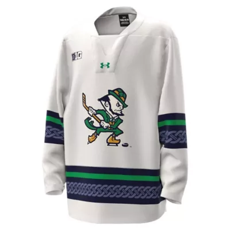 NCAA Under Armour #42 Notre Dame Fighting Irish Alternate Leprechaun Replica Hockey Jersey