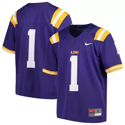 NCAA Nike #1 LSU Tigers Team Replica Football Jersey