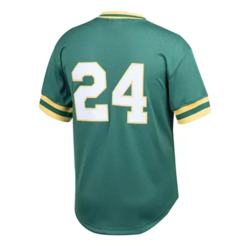 Oakland Athletics MLB Rickey Henderson Cooperstown Collection Mesh Batting Practice Jersey