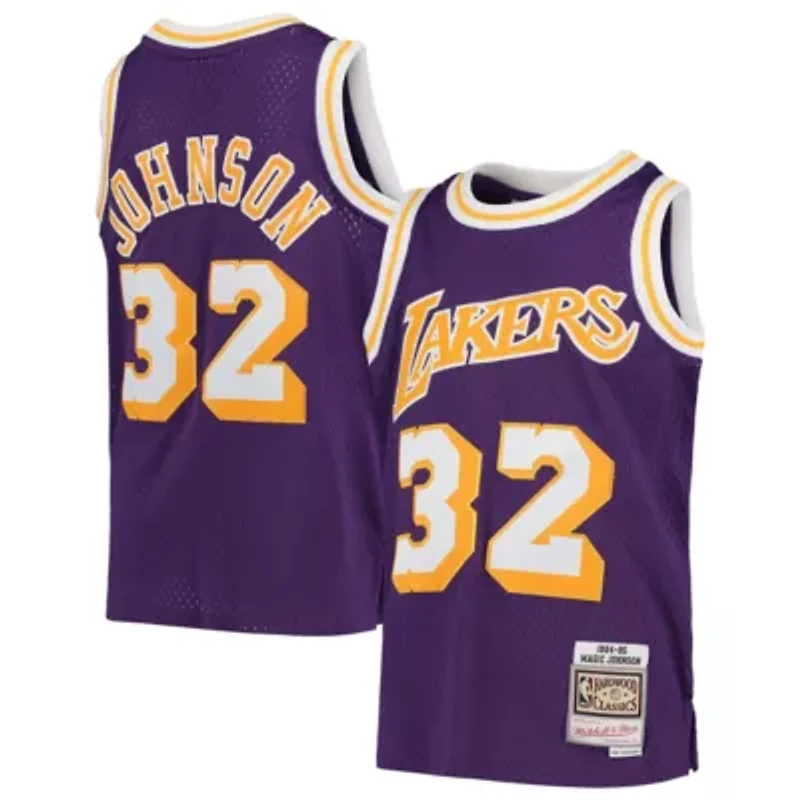 NBA Magic Johnson Los Angeles Lakers 1984-85 Hardwood Classics Swingman Throwback Jersey