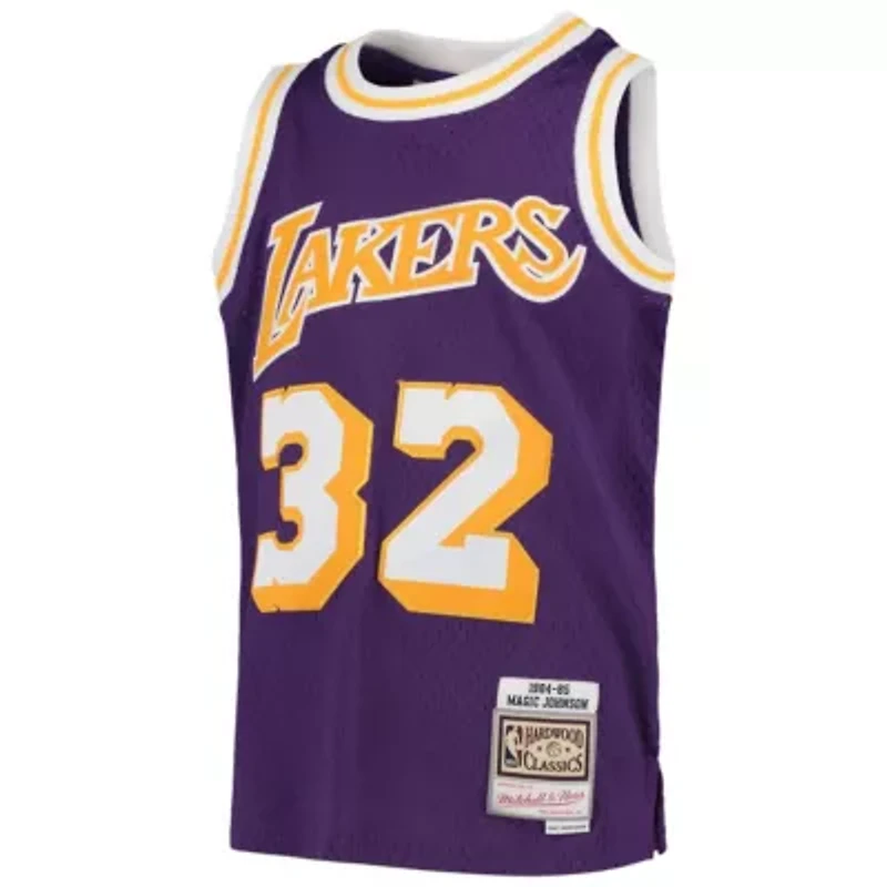 NBA Magic Johnson Los Angeles Lakers 1984-85 Hardwood Classics Swingman Throwback Jersey