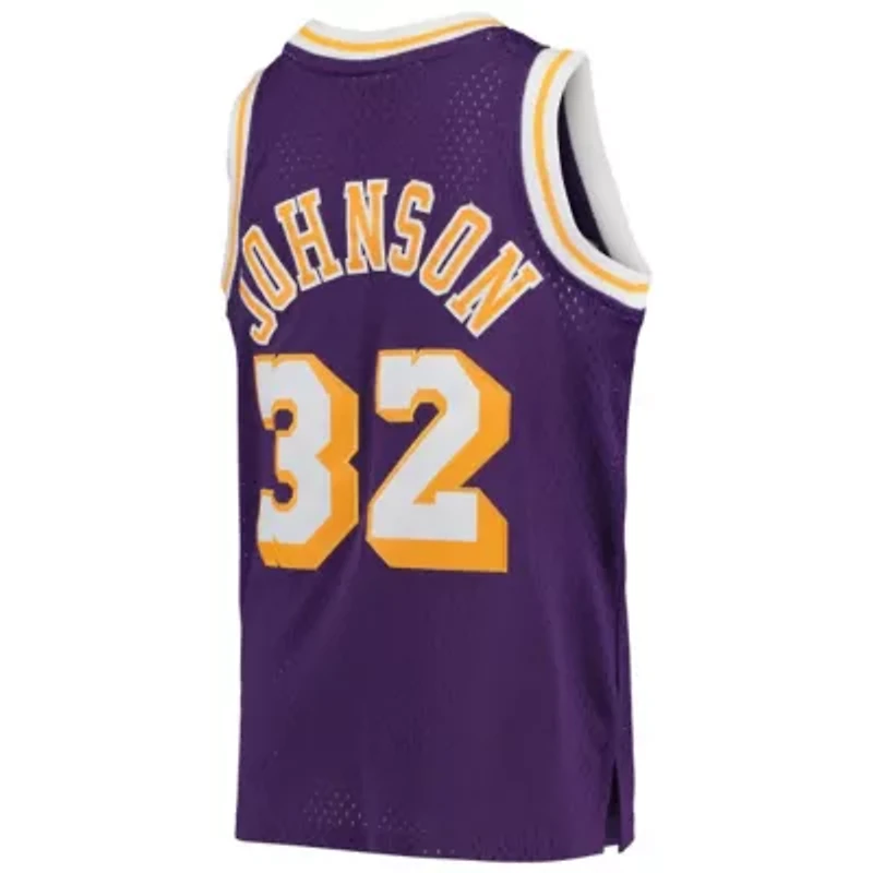 NBA Magic Johnson Los Angeles Lakers 1984-85 Hardwood Classics Swingman Throwback Jersey