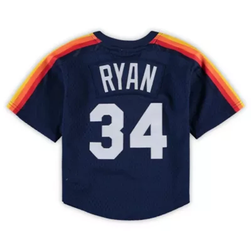 MLB Preschool & Nolan Ryan Houston Astros Cooperstown Collection Mesh Batting Practice Jersey