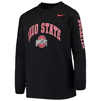 NCAA Nike Ohio State Buckeyes Arch & Logo 2-Hit Long Sleeve T-Shirt