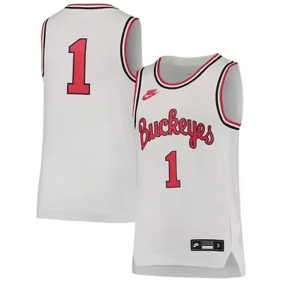 NCAA Nike #1 Ohio State Buckeyes Throwback Team Replica Basketball Jersey