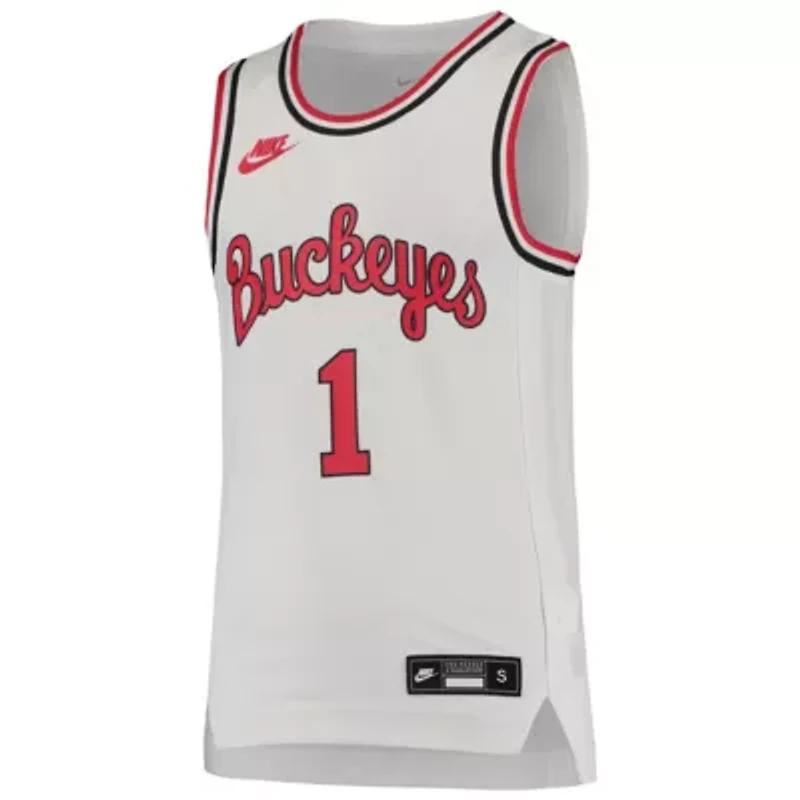 NCAA Nike #1 Ohio State Buckeyes Throwback Team Replica Basketball Jersey