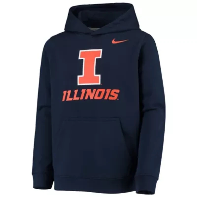 NCAA Nike Illinois Fighting Illini Stadium Club Fleece Pullover Hoodie