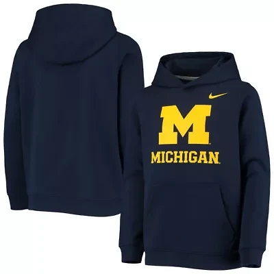 NCAA Nike Michigan Wolverines Stadium Club Fleece Pullover Hoodie