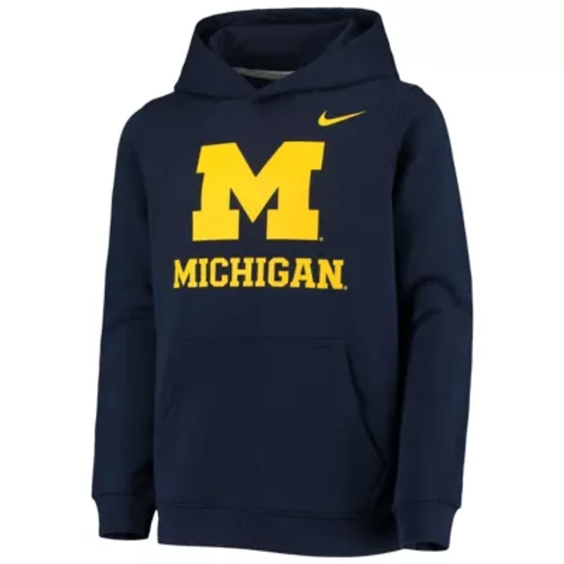 NCAA Nike Michigan Wolverines Stadium Club Fleece Pullover Hoodie