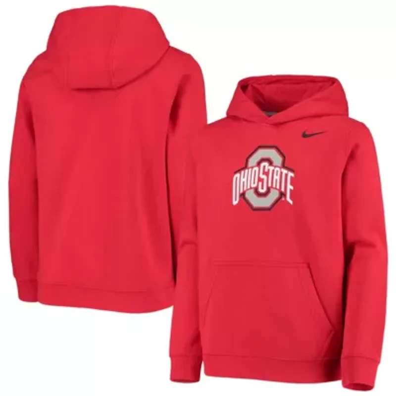 NCAA Nike Ohio State Buckeyes Stadium Club Fleece Pullover Hoodie