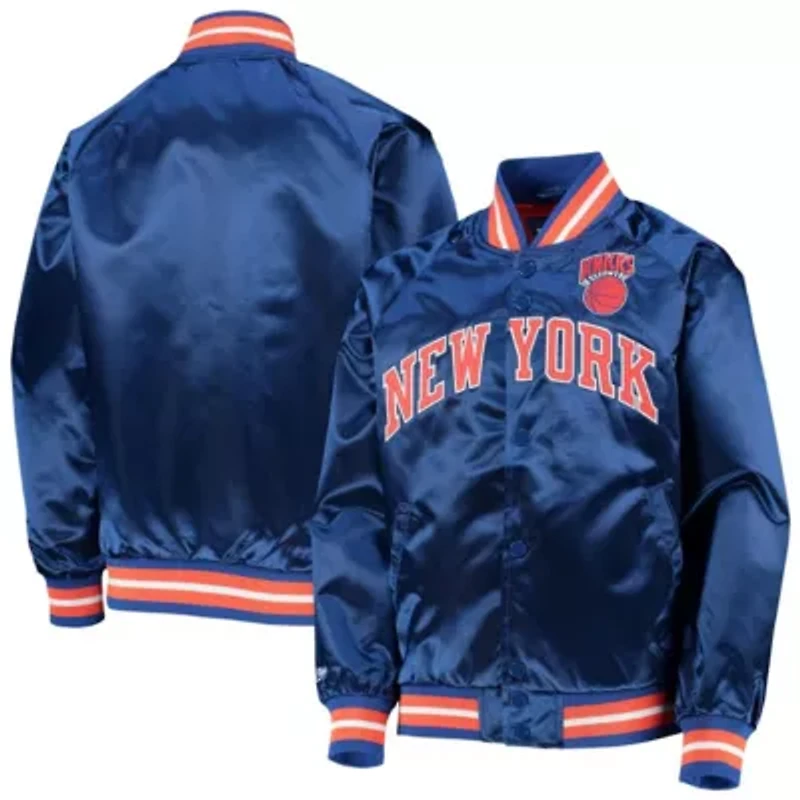 NBA New York Knicks Hardwood Classics Satin Raglan Full-Snap Jacket