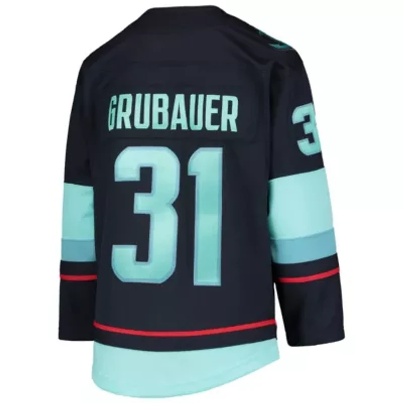 NHL Philipp Grubauer Deep Sea Seattle Kraken Home Premier Player Jersey