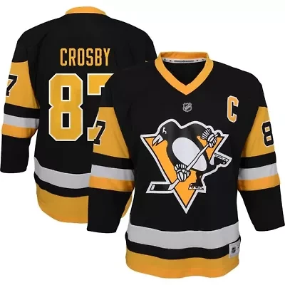 NHL Sidney Crosby Pittsburgh Penguins Captain Patch Home Replica Player Jersey