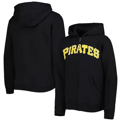 MLB Pittsburgh Pirates Wordmark Full-Zip Fleece Hoodie