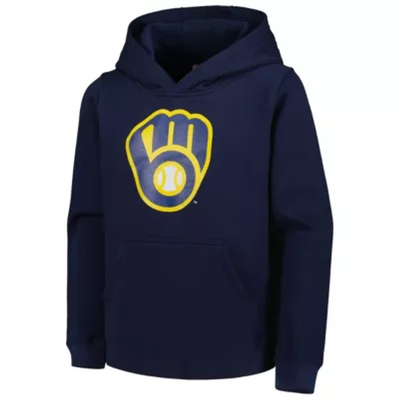 MLB Milwaukee Brewers Team Primary Logo Pullover Hoodie