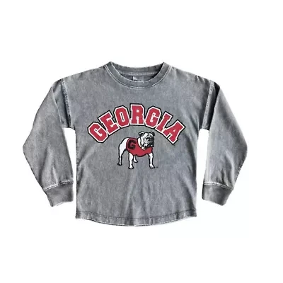 NCAA Girls Georgia Bulldogs Faded Wash Pullover Top