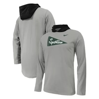 NCAA Nike Michigan State Spartans Sideline Performance Long Sleeve Hoodie T-Shirt