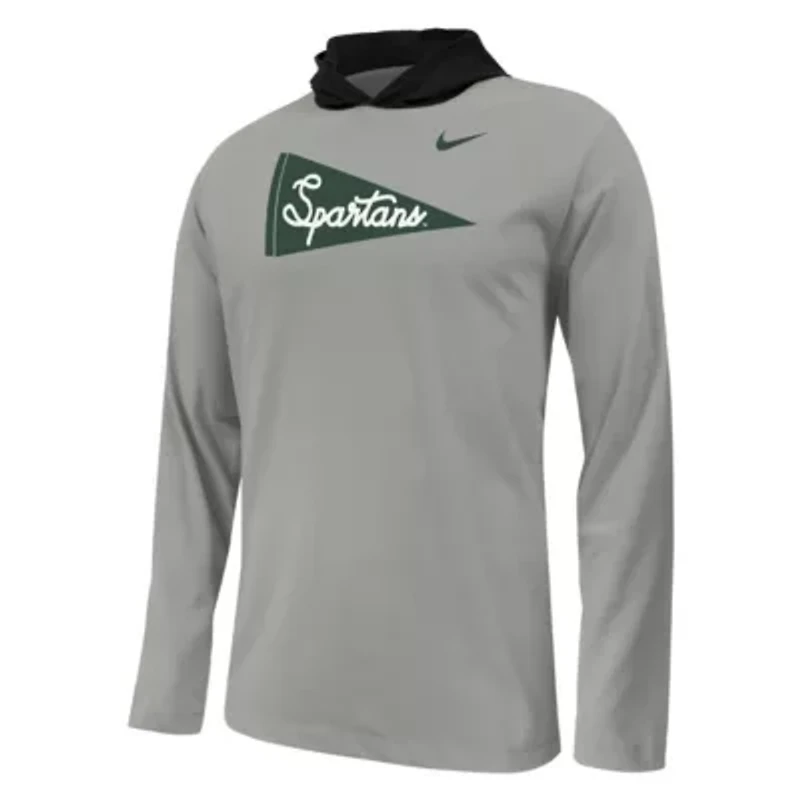 NCAA Nike Michigan State Spartans Sideline Performance Long Sleeve Hoodie T-Shirt