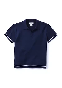 Boys 4-7 Short Sleeve Sweater Polo Shirt