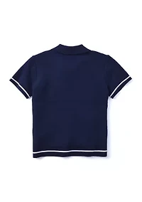 Boys 4-7 Short Sleeve Sweater Polo Shirt
