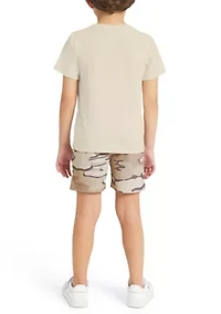 Boys 4-7 Camo T-Shirt and Shorts Set
