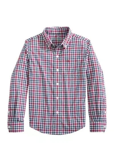 Boys 8-20 Button Down Printed Sport Shirt
