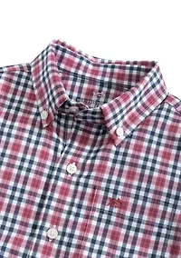 Boys 8-20 Button Down Printed Sport Shirt